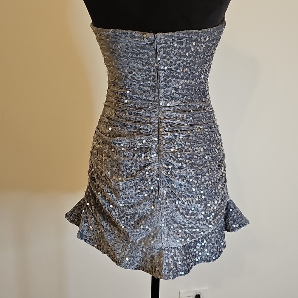 Edikted Siena Sequin Strapless Minidress Size Medium - Picture 2 of 10